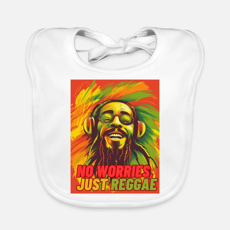 Pas de soucis, juste du reggae! T-shirt amusant - Bavoir bio Bébé - blanc