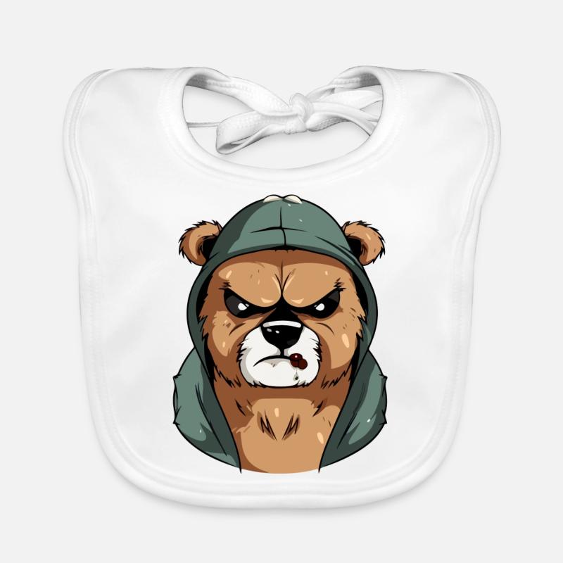 Zou l'ours en colère Bavoir bio Bébé