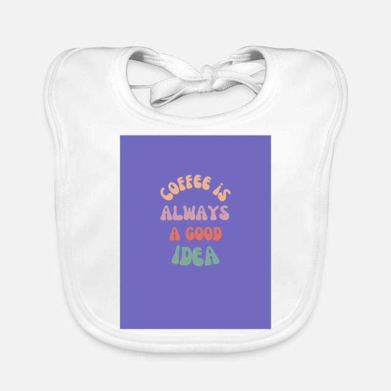 Kaffee ist immer eine gute Idee (Lila) Baby Bio-Lätzchen