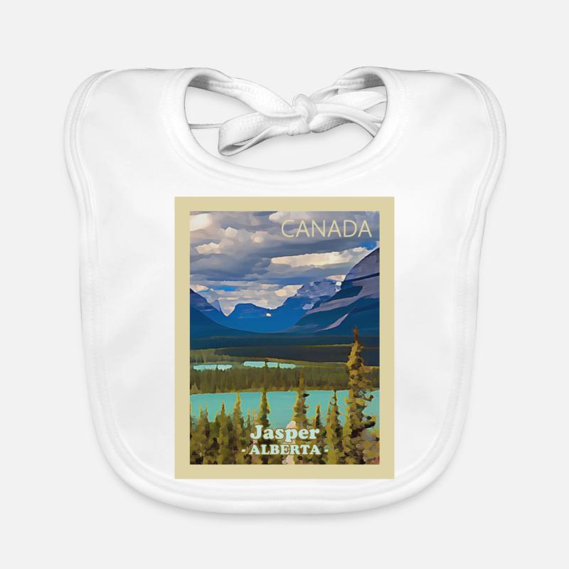 Parc national Jasper - Bavoir bio Bébé - blanc