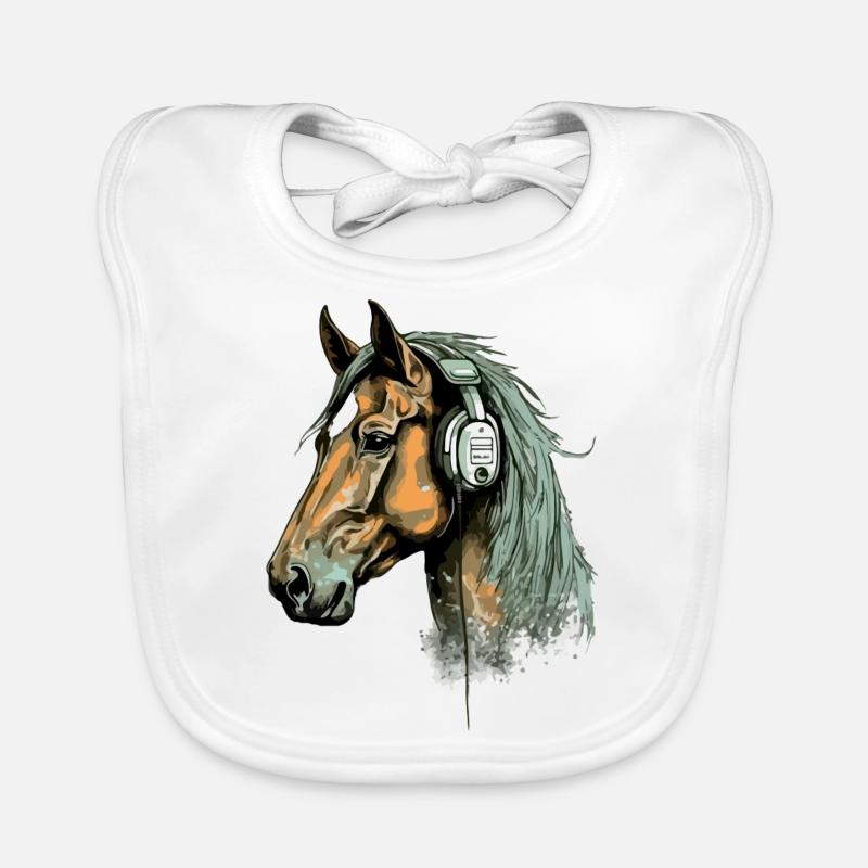 Ecko das audiophile Pferd Baby Bio-Lätzchen