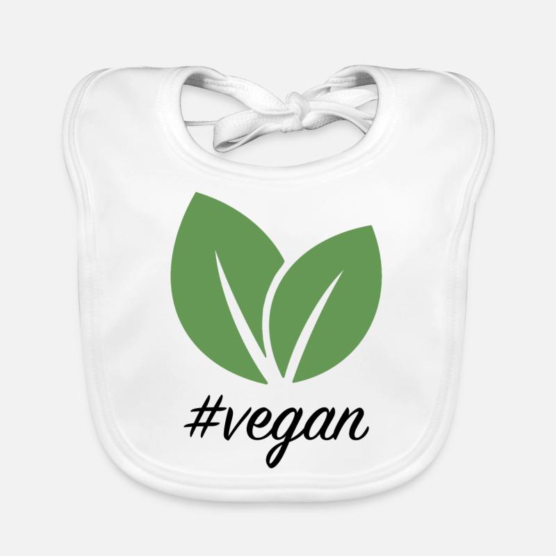 #vegan Design végétalien - Bavoir bio Bébé - blanc