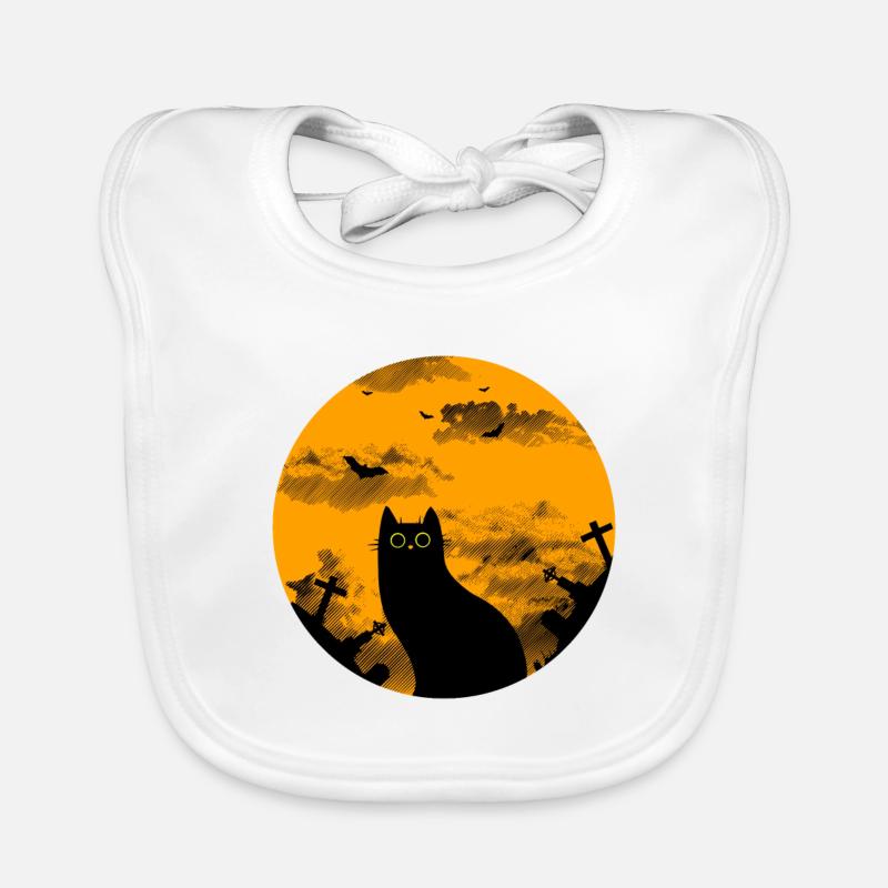 Le chat d'halloween Bavoir bio Bébé