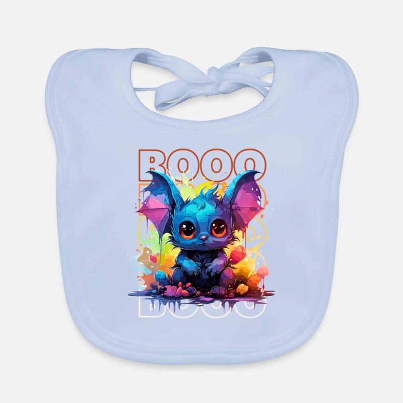 Chibi Flap & Booo! Playful Bat Tee! Organic Baby Bibs