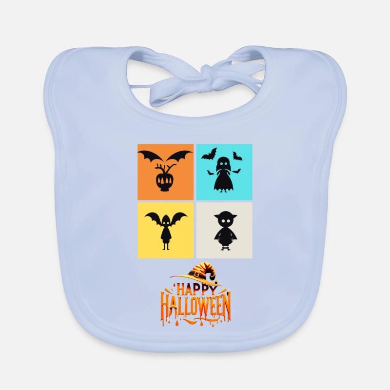 Quartett der Schrecken: Eine Halloween-Collage Baby Bio-Lätzchen