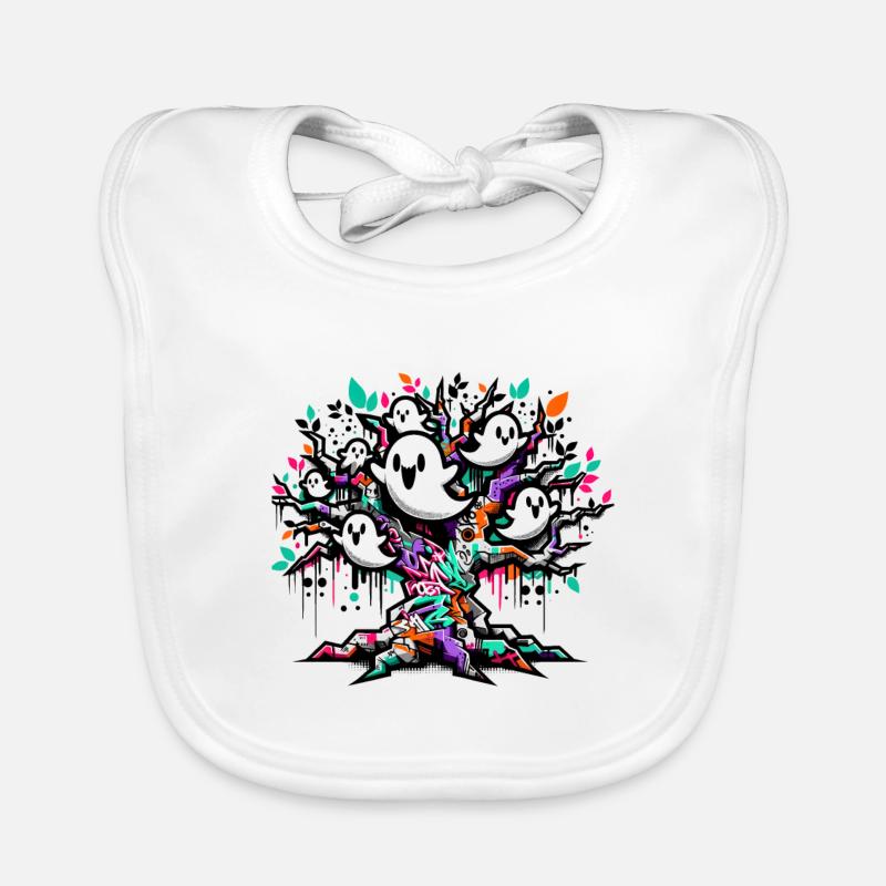 Graffiti Ghost Tree T-Shirt Baby Bio-Lätzchen