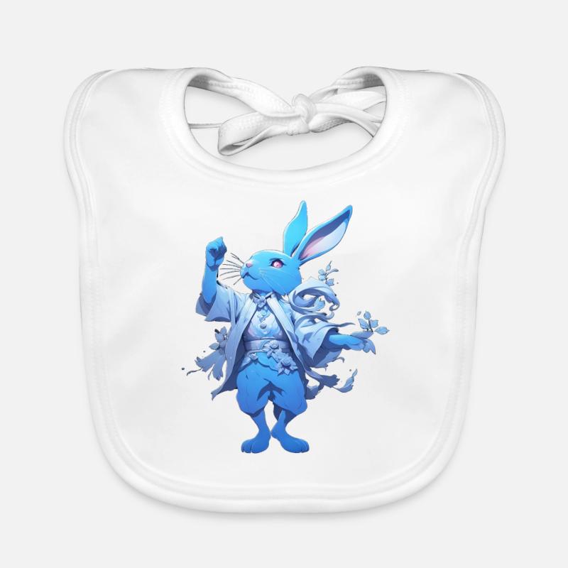 CONIGLI0 LIGHT BLUE Organic Baby Bibs