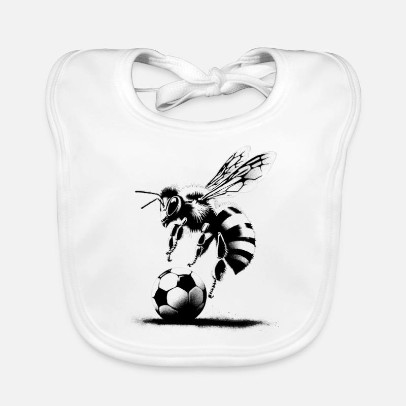 Bee playing soccer Organic Baby Bibs