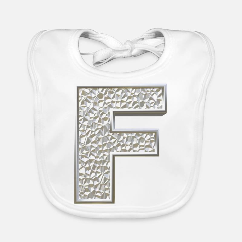 F, lettre, lettre F, initiale, initiale F, monogramme, Bavoir bio Bébé