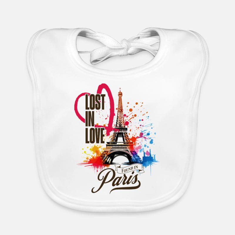 Paris Eiffelturm Frankreich Stadt Skyline Kunst Baby Bio-Lätzchen