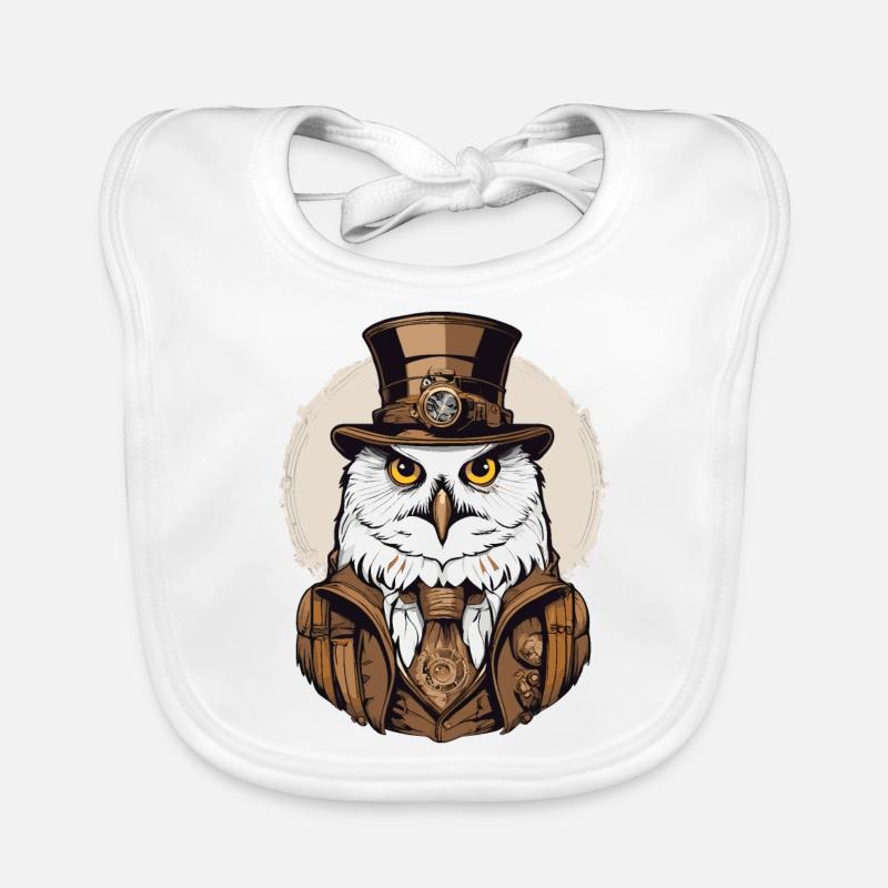 Schnee-Eule Baby Bio-Lätzchen