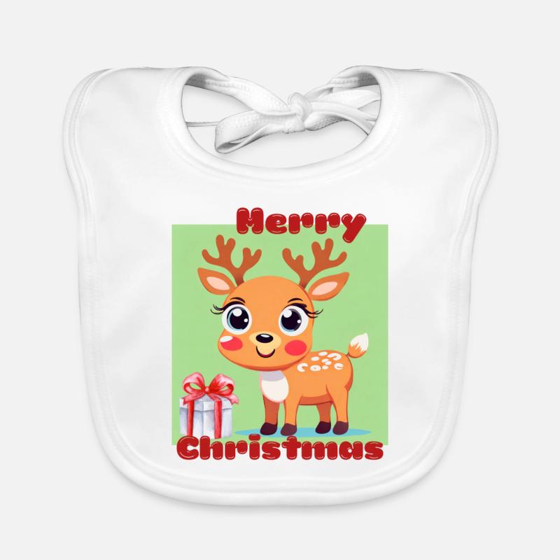 Christmas Reindeer Organic Baby Bibs