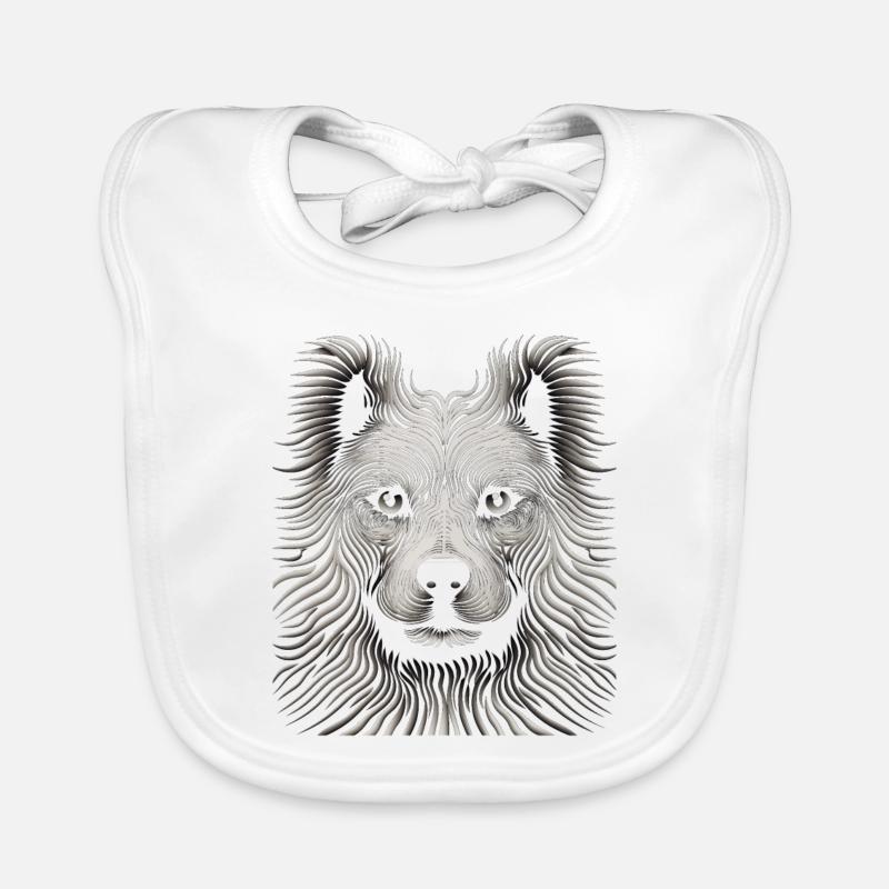 Dynamic Op Art Dog Canvas Masterpiece Organic Baby Bibs