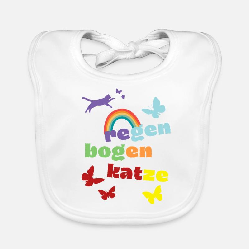 Chat arc-en-ciel - chemise de deuil - perte Bavoir bio Bébé