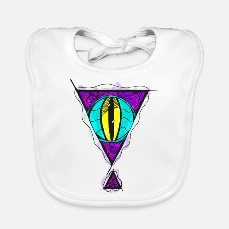 Œil de monstre extraterrestre avec ouverture dimensionnelle triangulaire Bavoir bio Bébé