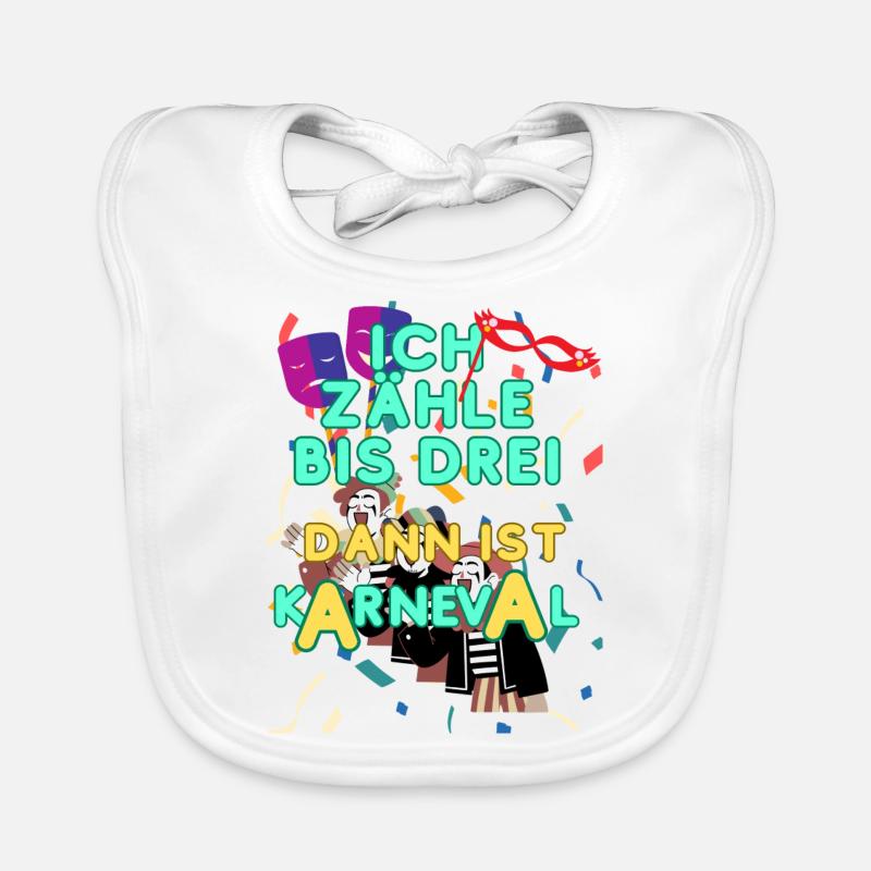 Chemise de carnaval que je compte jusqu’à trois carnaval - Bavoir bio Bébé - blanc
