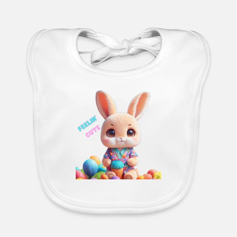 Se sentir mignon - Bavoir bio Bébé - blanc