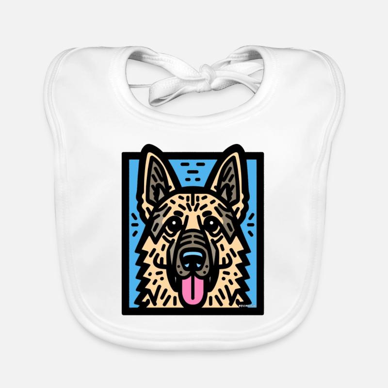 Deutscher Schäferhund Pop Art Baby Bio-Lätzchen