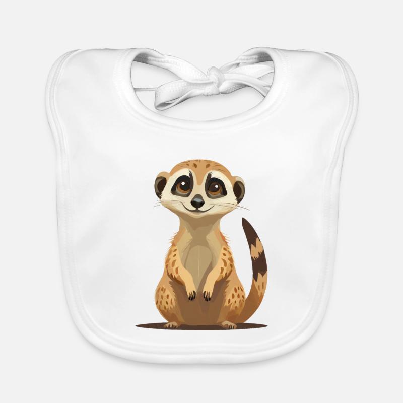 Erdmännchen - Baby Bio-Lätzchen - Weiß
