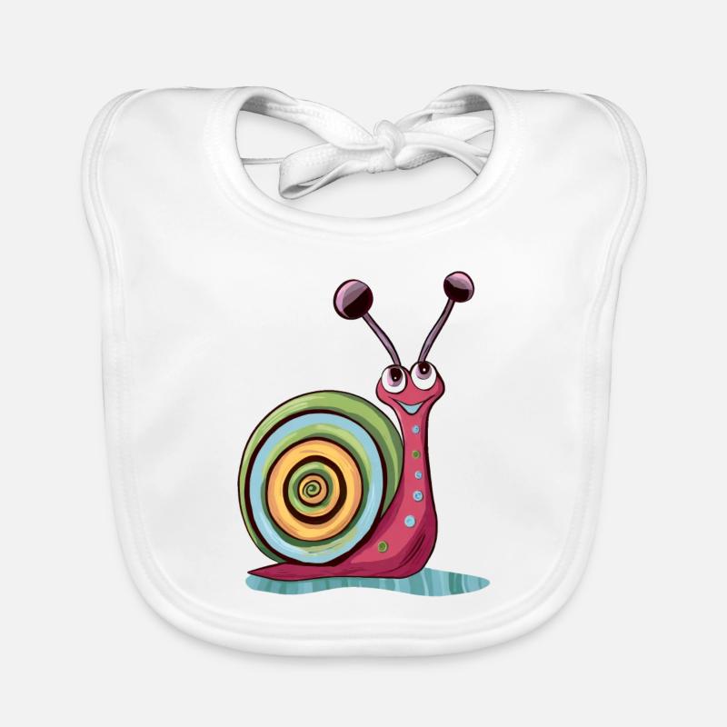 Escargot mignon - Bavoir bio Bébé - blanc