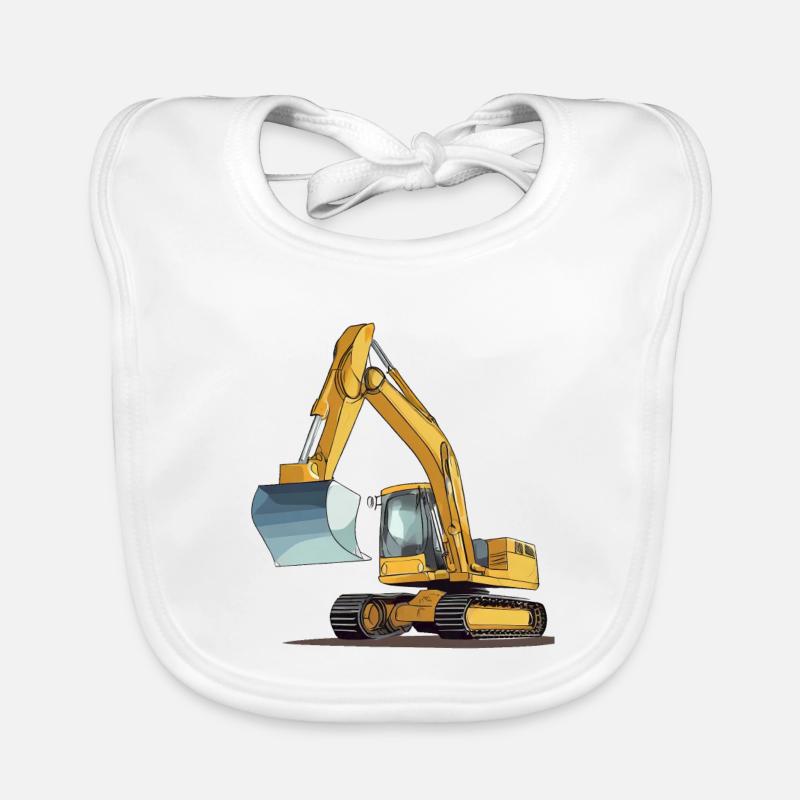 Excavator Organic Baby Bibs
