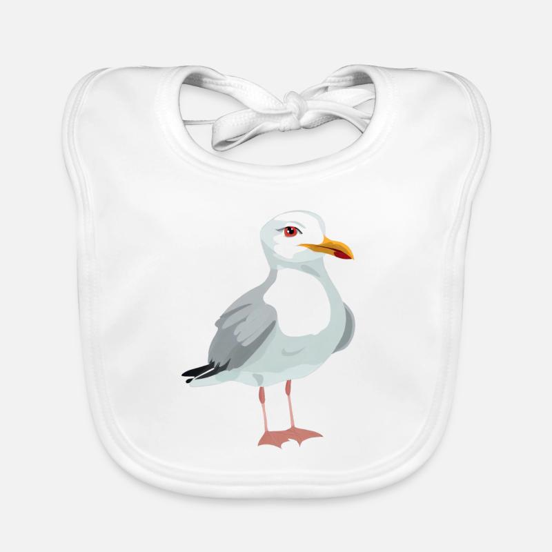 Mouette - Bavoir bio Bébé - blanc