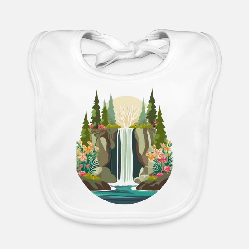Cascade - Bavoir bio Bébé - blanc