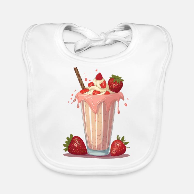 Milchshake mit Erdbeeren Baby Bio-Lätzchen