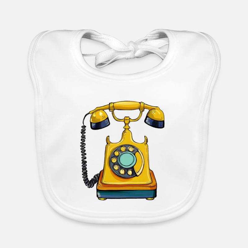 Retro Telefon Baby Bio-Lätzchen