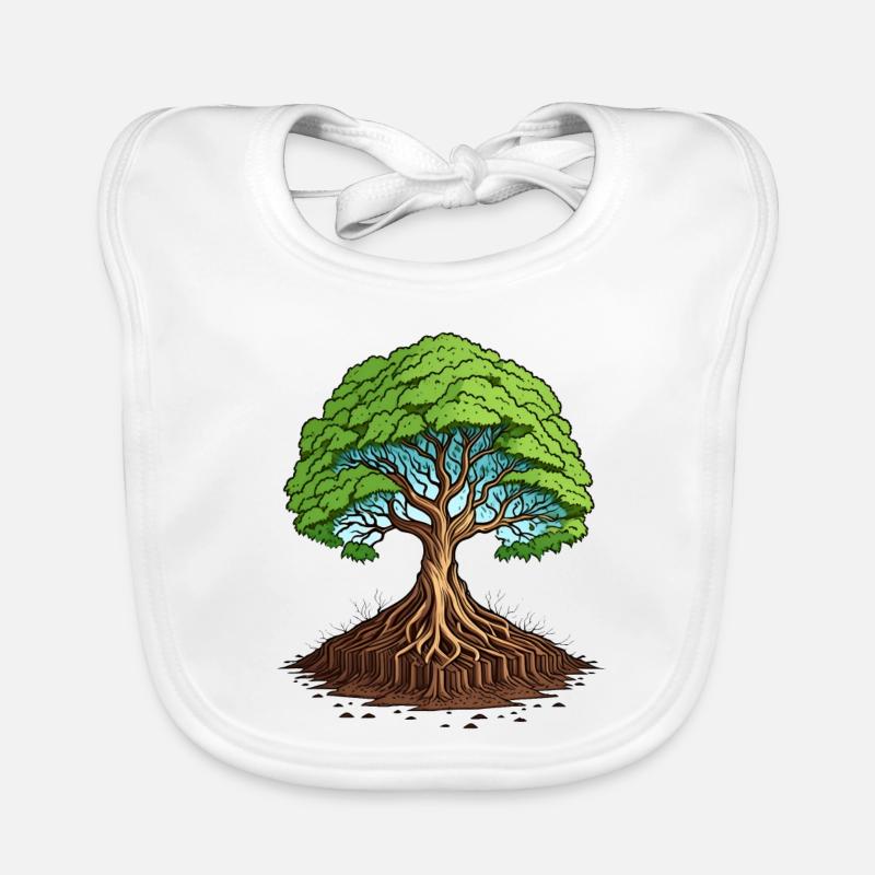 Ein großer Baum mit Wurzeln Baby Bio-Lätzchen