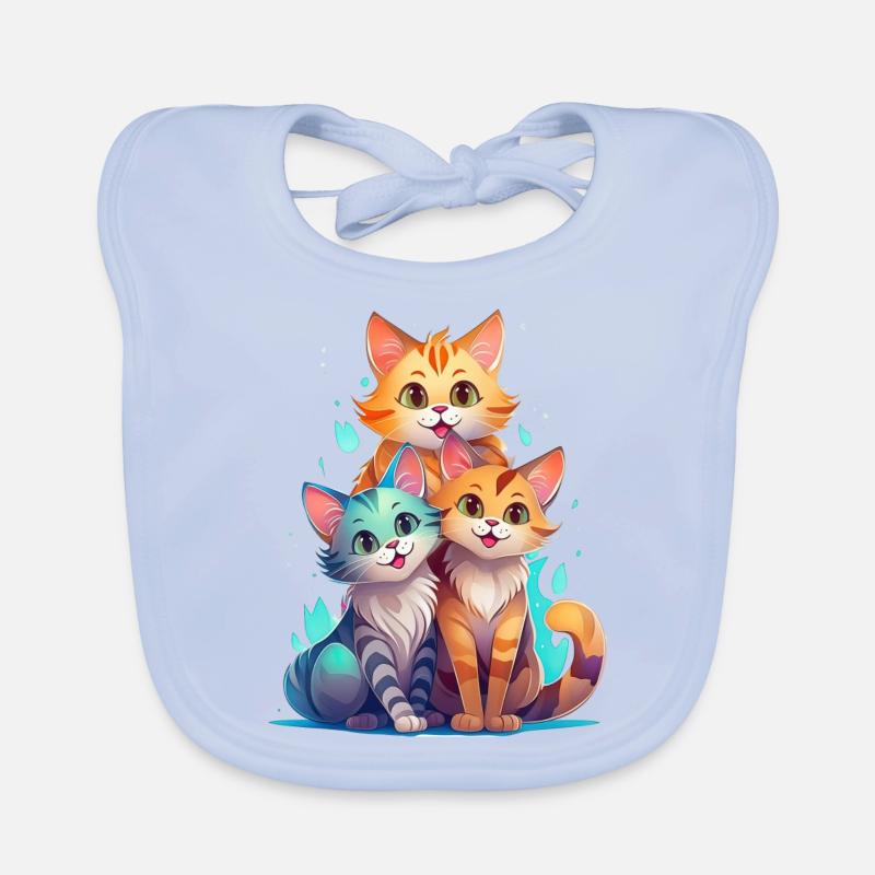 Three cute, playful cats Organic Baby Bibs
