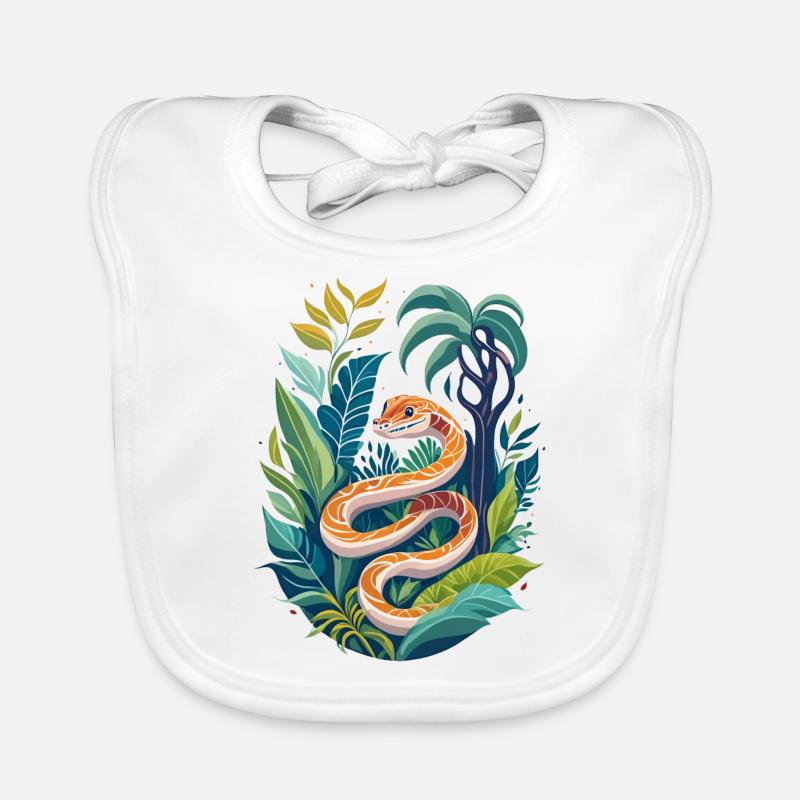 Serpent dans la jungle Bavoir bio Bébé