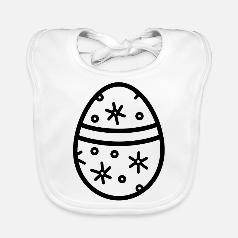Oeuf de Pâques - Bavoir bio Bébé - blanc