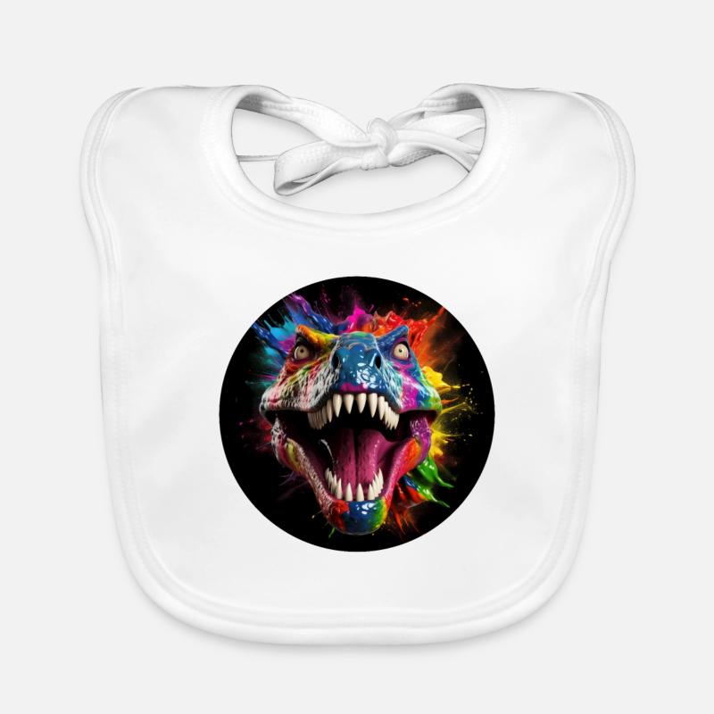 T Rex coloré1 Bavoir bio Bébé