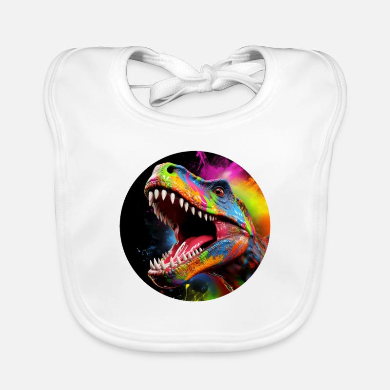 T Rex coloré2 Bavoir bio Bébé