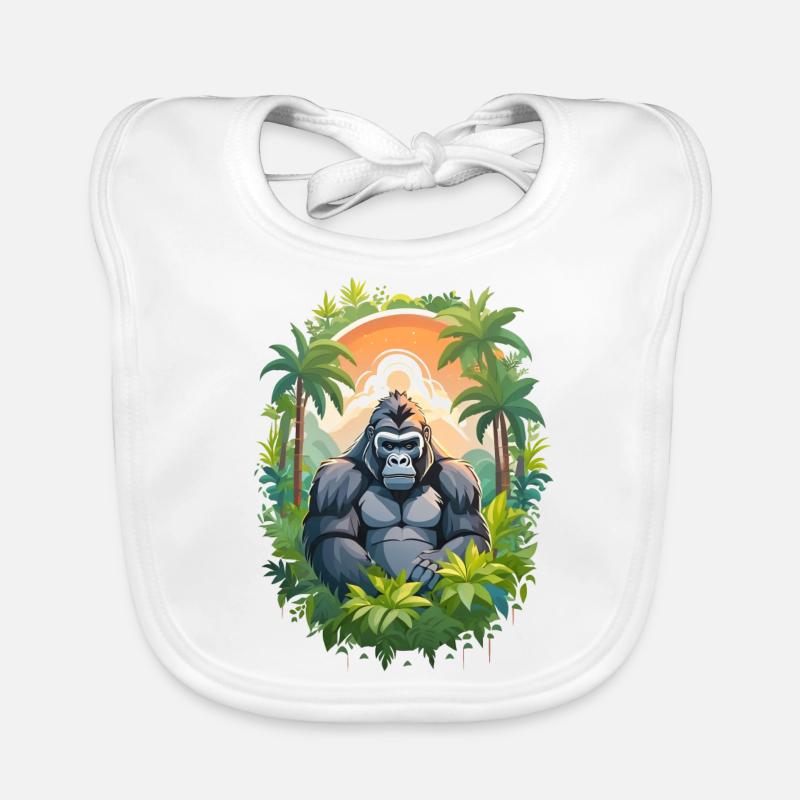 Gorille dans la jungle Bavoir bio Bébé