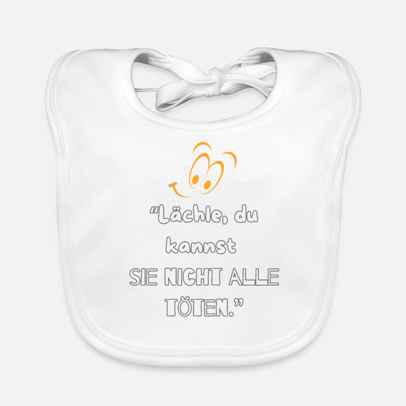 « Sourire et survie » - Bavoir bio Bébé - blanc