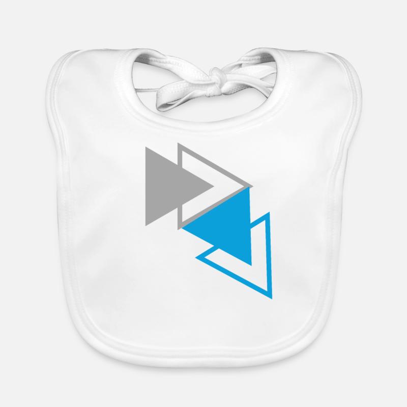 « Triangles Bleu Gris Design » Bavoir bio Bébé