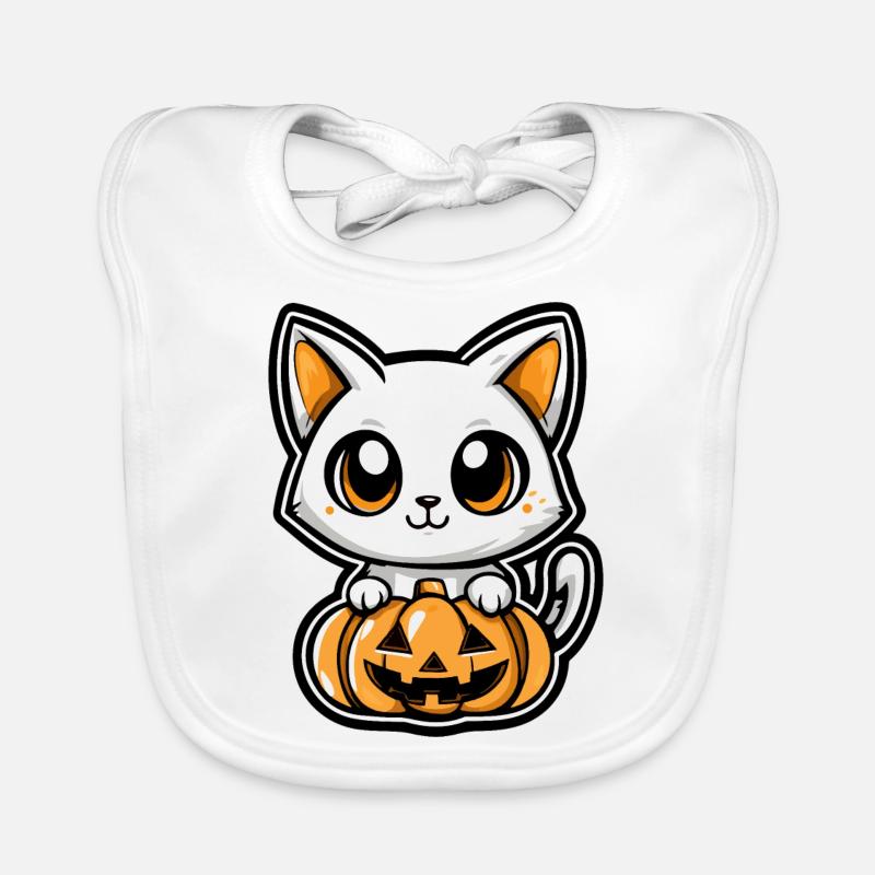 Cat Halloween Cat Comic Organic Baby Bibs