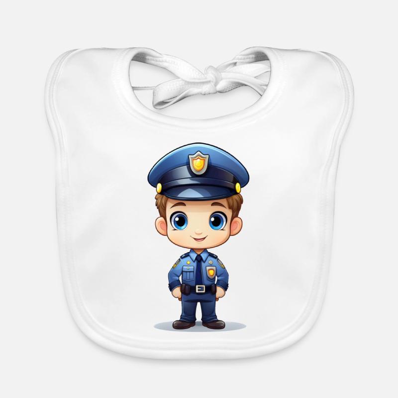 Policier – Illustration policière Bavoir bio Bébé