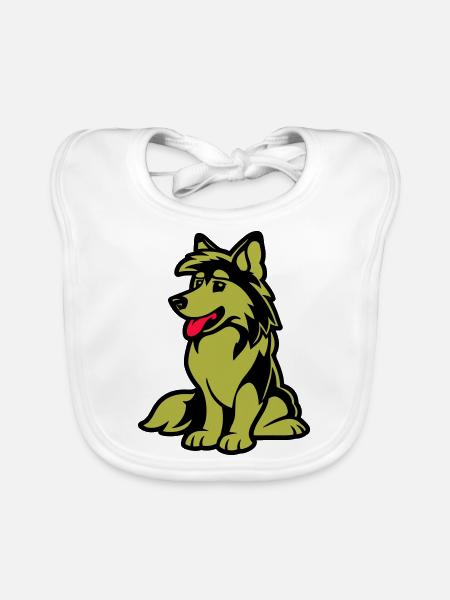 Dog Comic Dog - Organic Baby Bibs - white - Front