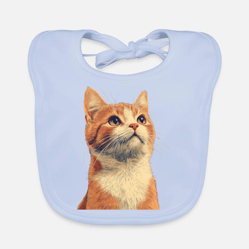 Chat roux mignon Bavoir bio Bébé