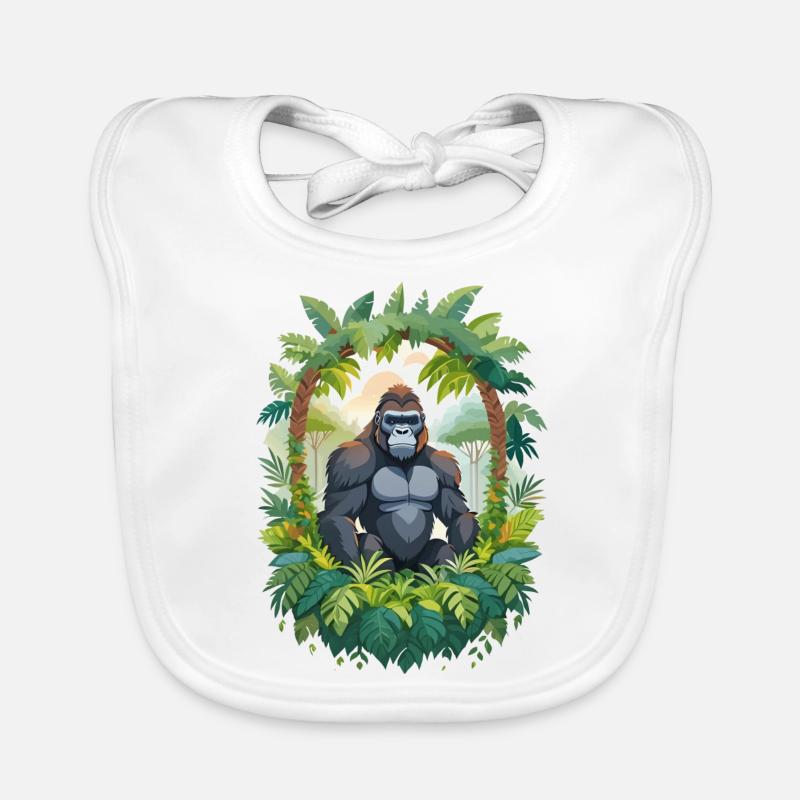 Gorilla in the jungle Organic Baby Bibs