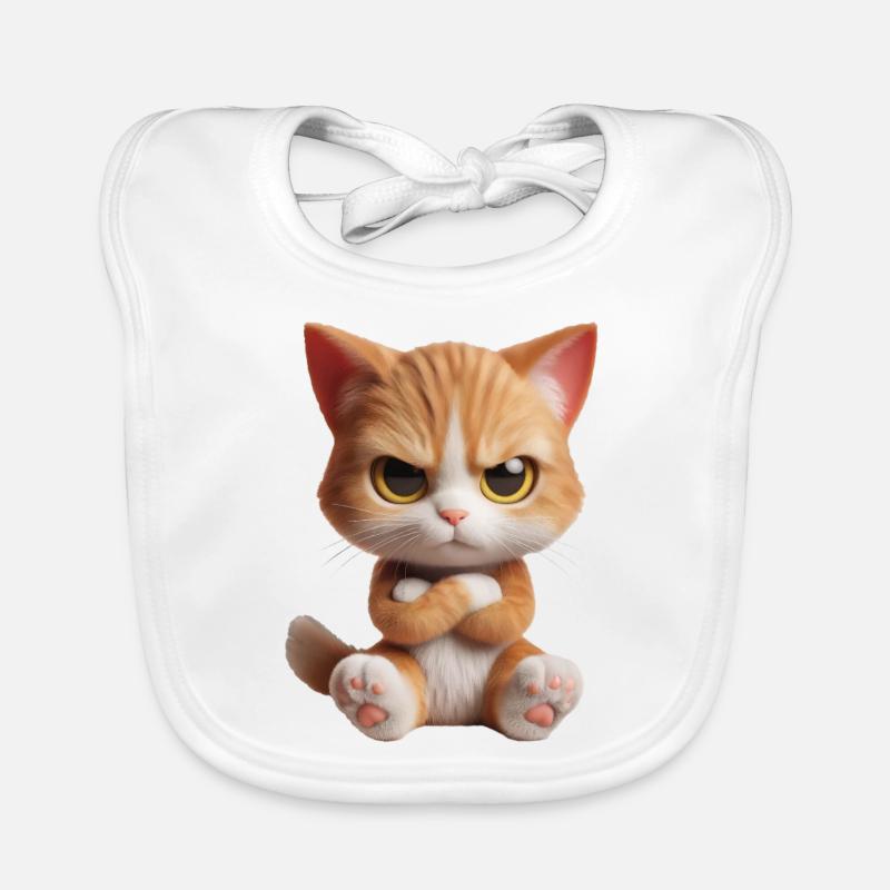 Katze grimmig 2 Baby Bio-Lätzchen