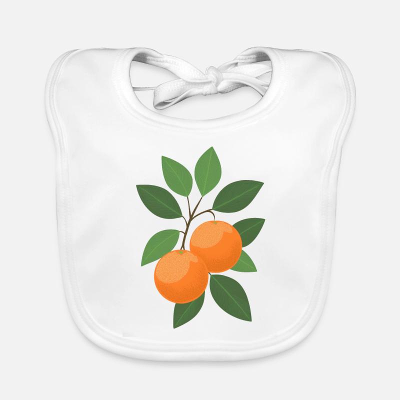 Two oranges on a branch Organic Baby Bibs