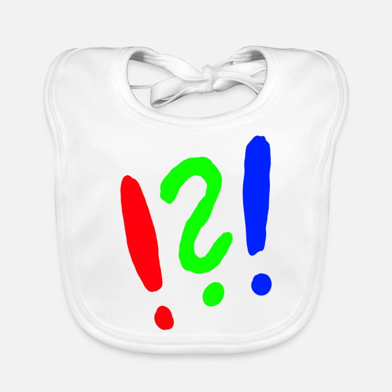 Point d’exclamation/point d’interrogation style bande dessinée Bavoir bio Bébé