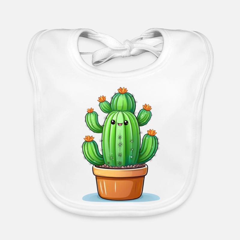 Cactus dans un pot de fleurs Bavoir bio Bébé