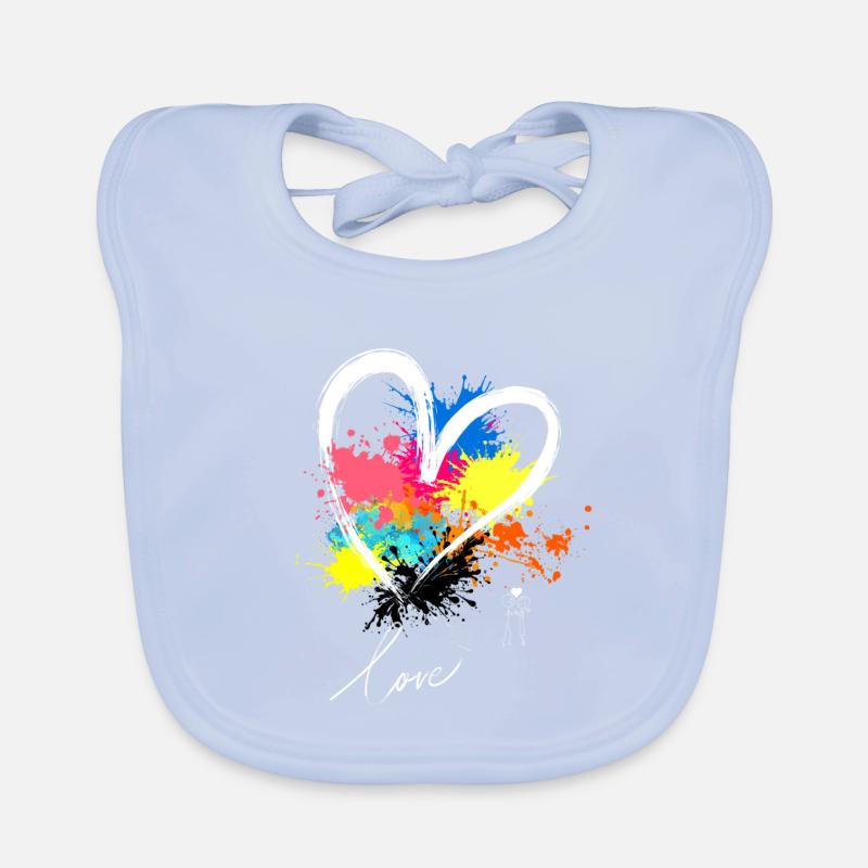 Entdecken Sie: Lebendiges Herz-Design mit kräftigen Farben Baby Bio-Lätzchen