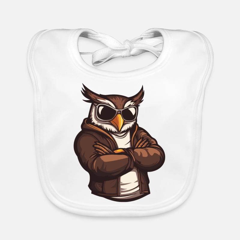 Owl Comic Cool Organic Baby Bibs