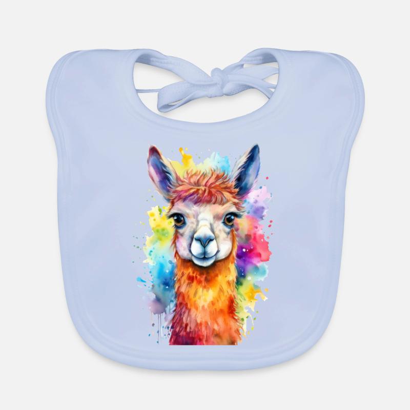 Lama oder Alpaka Aquarell Illustration Baby Bio-Lätzchen